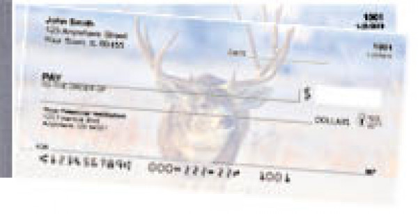 Big Horned Buck Deer Side Tear Personal Checks