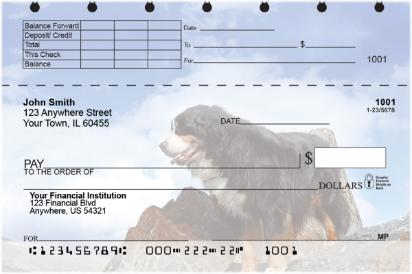 Bernese Mountain Dog Top Stub Checks