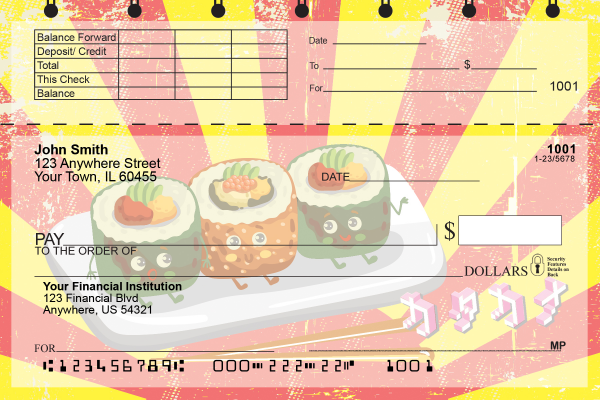 Sushi Time Top Stub Personal Checks