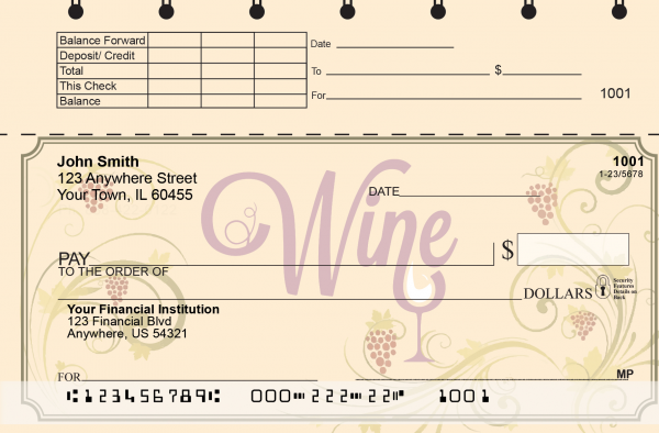 Wine N&#039; Vine Top Stub Checks