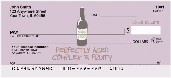 Perfectly Aged Wine Is Life Personal Checks