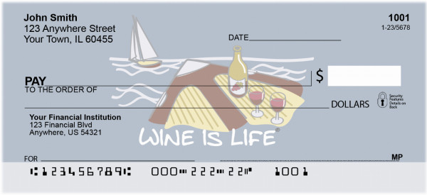 Send More Wine Is Life Personal Checks