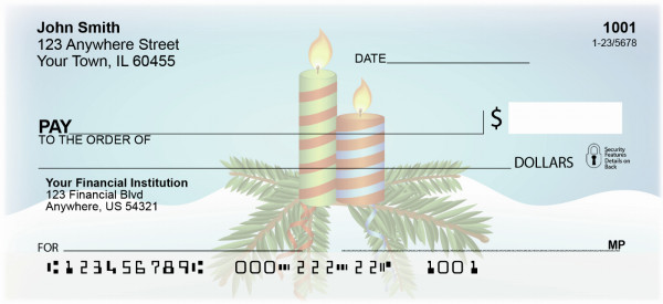 Christmas Candles Personal Checks | XMS-19