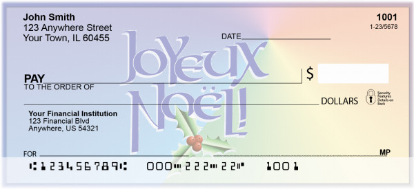 French Holiday Greetings Personal Checks | XMS-42