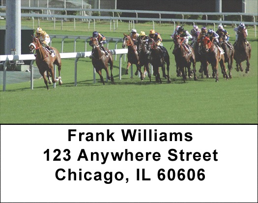 At the Track Horse Racing Address Labels
