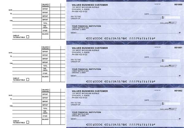 Blue Safety 3 to a Page Accounts Payable Checks