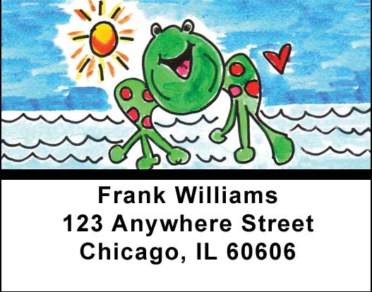 Marina Frog Address Labels by Amy S. Petrik