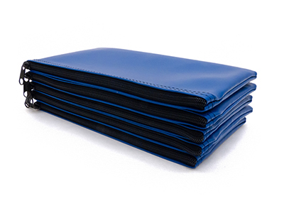 Blue Zipper Bank Bag 5.5 X 10.5