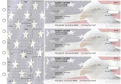 American Flag Standard Counter Signature Business Checks