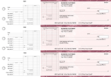 Burgundy Marble General Itemized Invoice Business Checks
