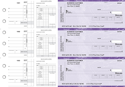 Purple Marble Payroll Invoice Business Checks
