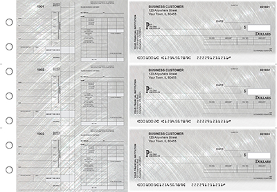 Brushed Metal Payroll Invoice Business Checks