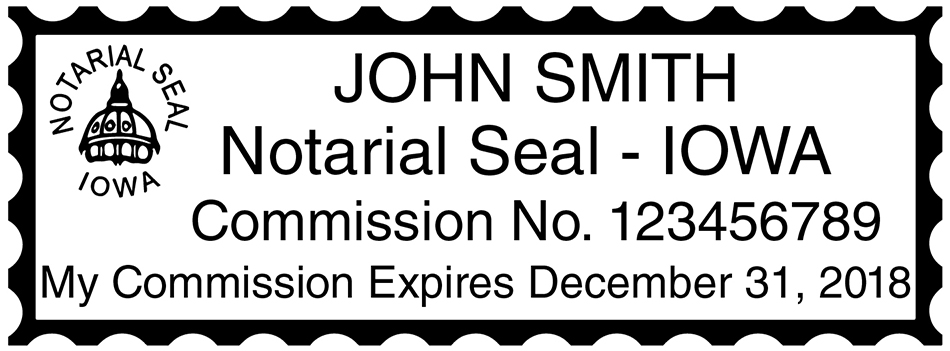 Iowa Public Notary Rectangle Stamp