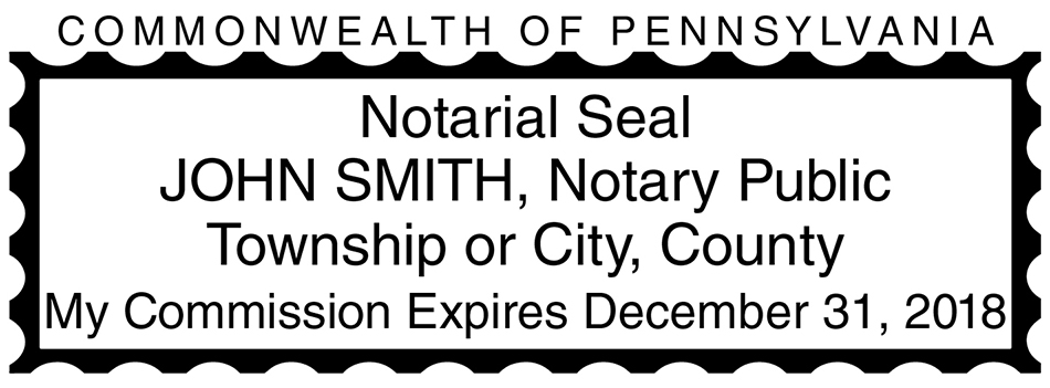 Pennsylvania Public Notary Rectangle Stamp