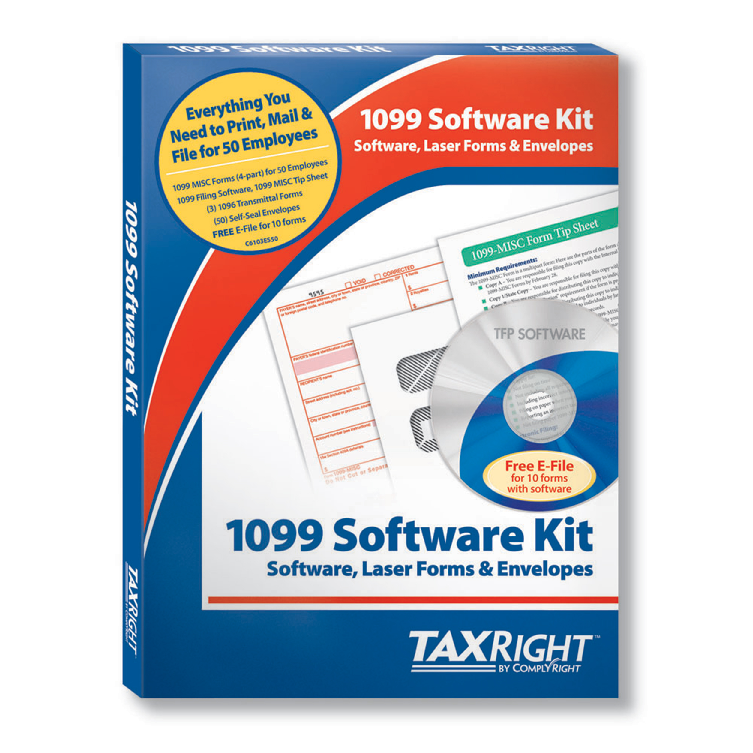 1099 Misc. 4-part, 50 Recipients With Envelopes And Software