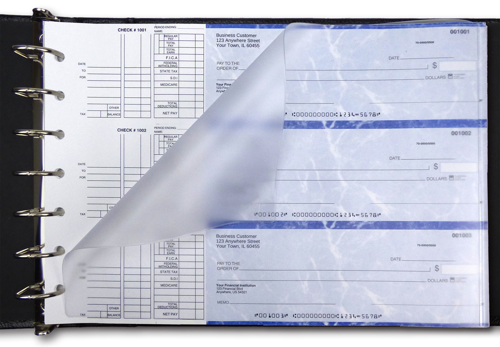 Frosted Business Check Divider