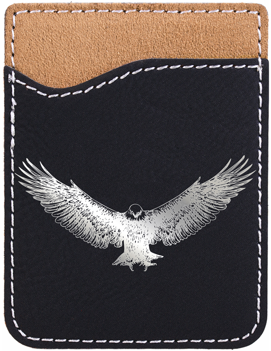 American Eagle Engraved Leather Phone Wallet