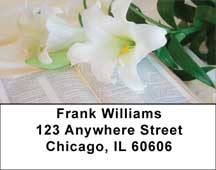 Lily Boquet On Holy Bible Address Labels 
