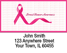 Pink Awareness Ribbon Address Labels