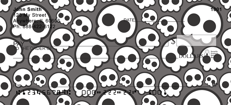 black and white skull patterns checks